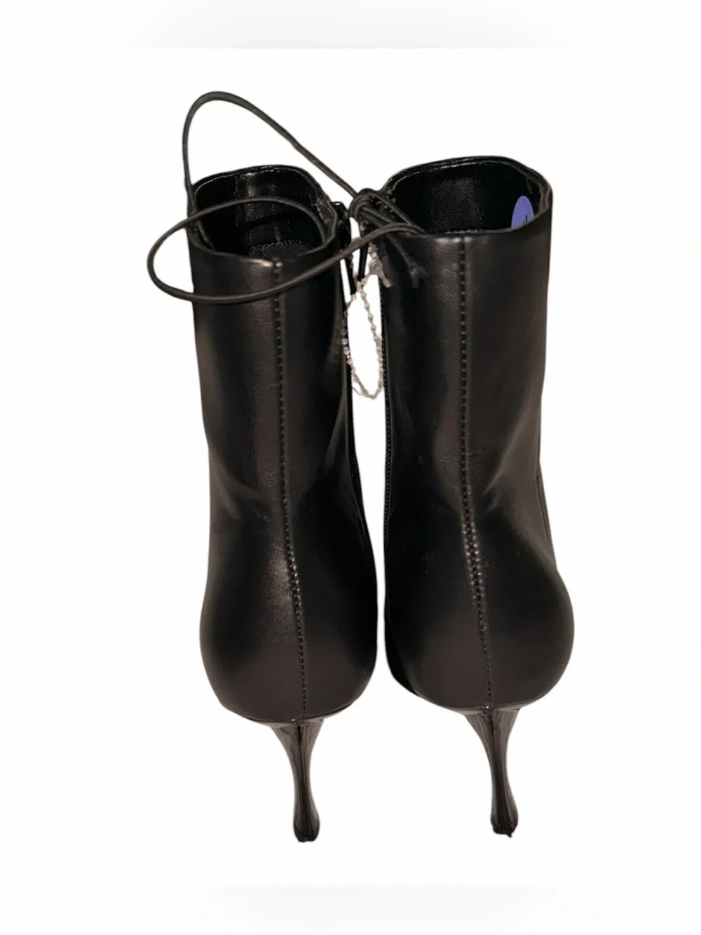NEW Nine West Black Faux Leather Studded Pointed Toe Ankle Booties Size 10